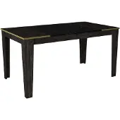 Skye Decor , Veyron, Tables à manger, Noir, Panneau de particules mélaminé, 145 x 76,2 x 85 cm