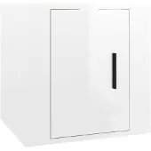 vidaXL Armoire TV murale blanc brillant 40x34,5x40 cm