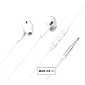 Force Play - Écouteurs avec micro - intra-auriculaire - filaire - jack 3,5mm - isolation acoustique - blanc