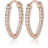 Elli Boucles d'oreilles 'Oval' or rose / transparent