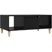 vidaXL Table basse noire 90x50x36,5 cm Bois composite