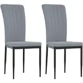 vidaXL Chaise de salle à manger 2 pcs. Gris clair velours