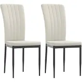 vidaXL Chaise de salle à manger 2 pcs. Velours crème