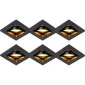QAZQA Lot de 6 spots encastrés modernes noirs orientables - Qure