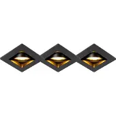 QAZQA Lot de 3 spots encastrés modernes noirs orientables - Qure