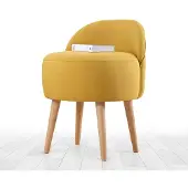 Hannah Home , Corvile- FLF1148, jaune, poufs classiques, 50 % coton / 50 % lin