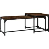 vidaXL Tables basses 2 pcs. Chêne fumé Matériau dérivé du bois