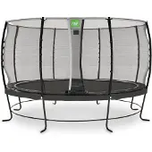 Exit Lotus Classic Trampoline ø427cm – Sur pieds – Rond – Trampoline de Jardin – Noir