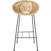 Bloomingville Tabouret de bar Yonne en rotin - naturel