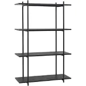 Hubsch Armoire de rangement en métal noir avec 4 tablettes