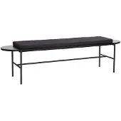 Hubsch Banc en bois avec coussin noir
