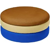 Broste Copenhagen Pouf Pond bleu/sable/ocre Ø68cm