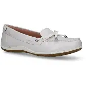 Geox Vega Moc Mocassins en Ecru Cuir 38,5
