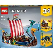 LEGO Creator 3 en 1 31132 Le bateau viking et le serpent de Midgard