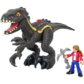 Fisher-Price GKL51 imaginext Jurassic World Dinosaur Indoraptor et Maisie Set de jeu, figurines mobiles pour enfants
