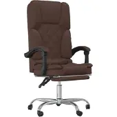 vidaXL Chaise de bureau avec fonction massage, en similicuir marron