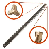 Diager Foret Booster SDS-PLUS - Ø 16 mm - L.310 mm - 3 Taillants - 113D16L0310