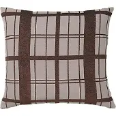 Broste Copenhagen Coussin à carreaux marron avec remplissage - W60XL60CM