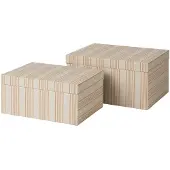 Broste Copenhagen Boîtes de rangement Cleo marron/gris clair