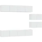 vidaXL Ensemble de 6 meubles TV blanc en bois composite