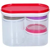 Alpina Kitchen & Home Boîte de rangement 4 pcs, Boîte de conservation, Transparent