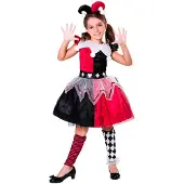 MOM Arlequina Girl Costume Beige 5-6 Years Enfants