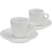 kela Tasse à espresso avec soucoupe set de 4 pièces MATTIA blanc KL-12748