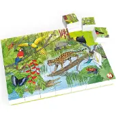 Hubelino Puzzle Le monde animal dans la forêt tropicale (