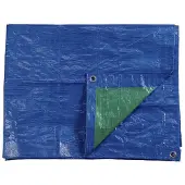 EDM Auvent Bâche Double Face 10x15m Bâche De Protection Réversible 10x15m Bleu/vert -