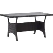 vidaXL Table de jardin noire 120x70x66 cm Poly rotin