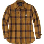 Carhartt Twill Plaid Loose Fit Long Sleeve Shirt Jaune S Femme