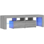 vidaXL Armoire TV avec lampes LED Gris Sonoma 140x36,5x40 cm