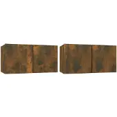 vidaXL Armoires murales TV 2 pcs. Chêne fumé 60x30x30 cm