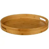 5 Five Round Bamboo Tray D40 Doré