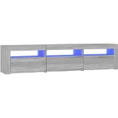 vidaXL Armoire TV avec lampes LED Gris Sonoma 180x35x40 cm