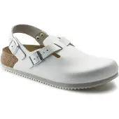 Birkenstock Unisexe, Sandales, Tokio Super Grip Cuir Naturel Normal, Blanc, (36)
