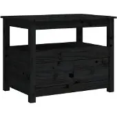 vidaXL Table basse noire 71x49x55 cm pin massif