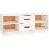 vidaXL Armoire TV Blanc 100x34x40 cm Pin massif