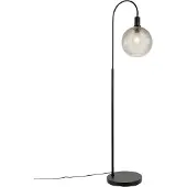 QAZQA Lampadaire design noir avec verre fumé - Chico