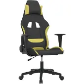 vidaXL Chaise de jeu Tissu noir et vert clair