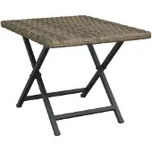 vidaXL Table pliante Gris 45x35x32 cm Poly rotin