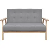 vidaXL Canapé à 2 places Tissu Gris clair