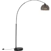 QAZQA Lampadaire arc intelligent noir avec verre fumé incl. WiFi G95 - Arc