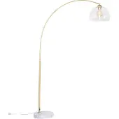 QAZQA Lampadaire arc intelligent en laiton avec verre transparent avec WiFi G95 - Arc
