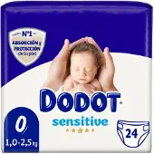 Dodot Pack 24 Couches Sensitive Taille 0 (De 1 Kg À 2,5 Kg)