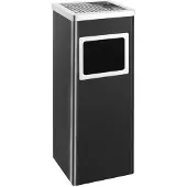 vidaXL Poubelle avec cendrier Hotel 36 L acier noir