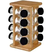 Five Bamboo Rotating Vases 16 Units Marron