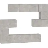 vidaXL Armoire TV murale gris béton Matériau dérivé du bois