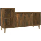 vidaXL Armoire TV chêne fumé 100x35x55 cm Bois composite