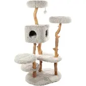 Flamingo Arbre à chat Yuna 100x74x163 cm Blanc et naturel